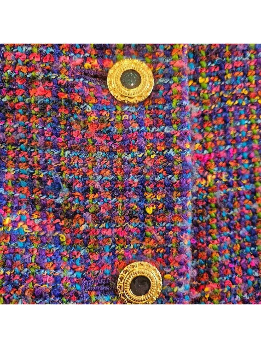 Women's Unbranded Purple Multicolor Tweed Blazer Jacket Size 10